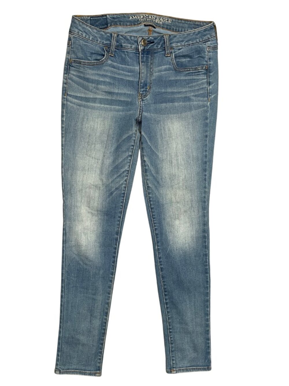 American Eagle Jeans Women's Size10 Blue Jegging Super Stretch Mid Rise Denim